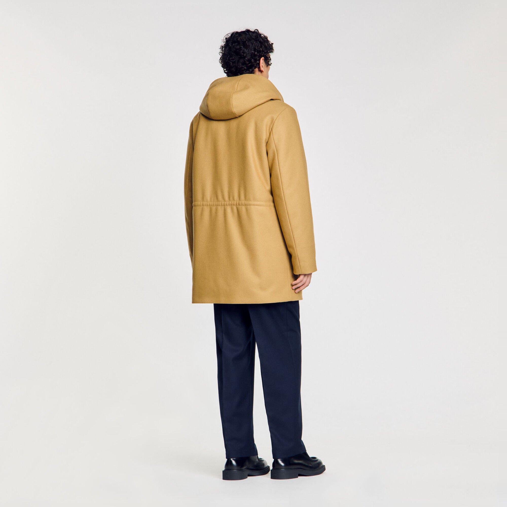 Hooded wool parka