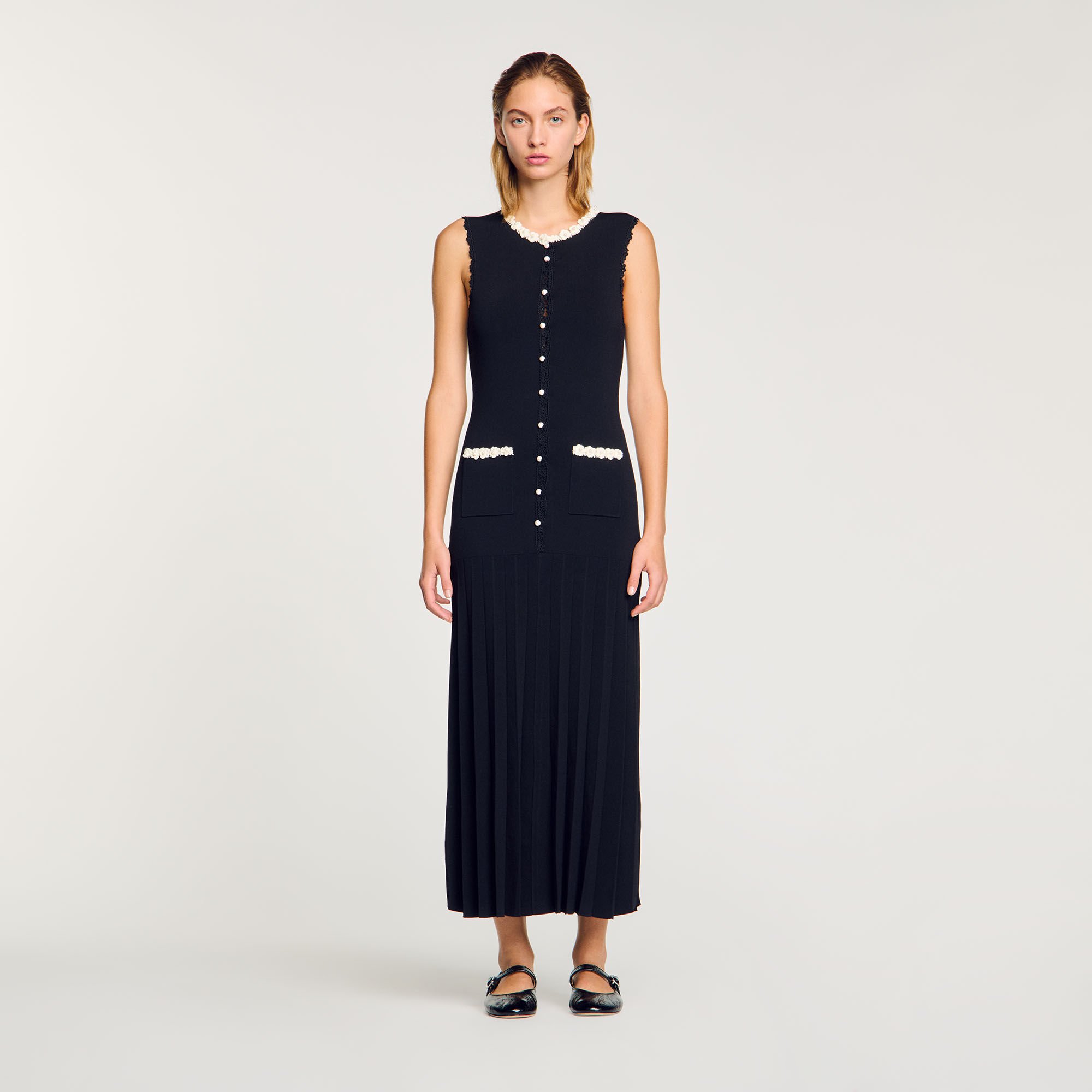 Maxi dress with crochet detailing