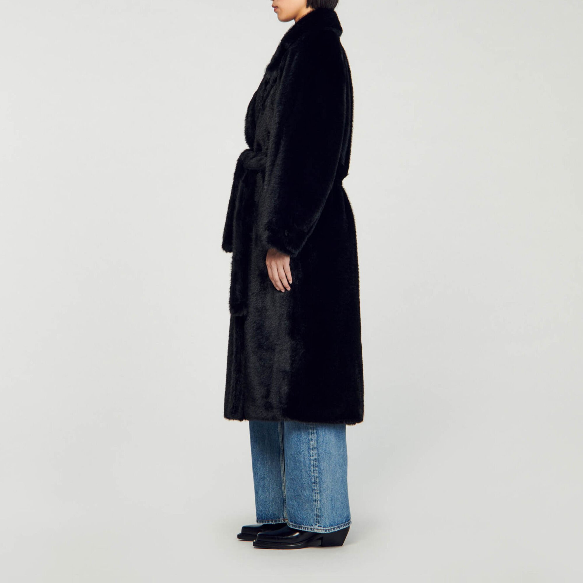 Long faux fur coat