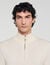Wool sweater with zipped collar