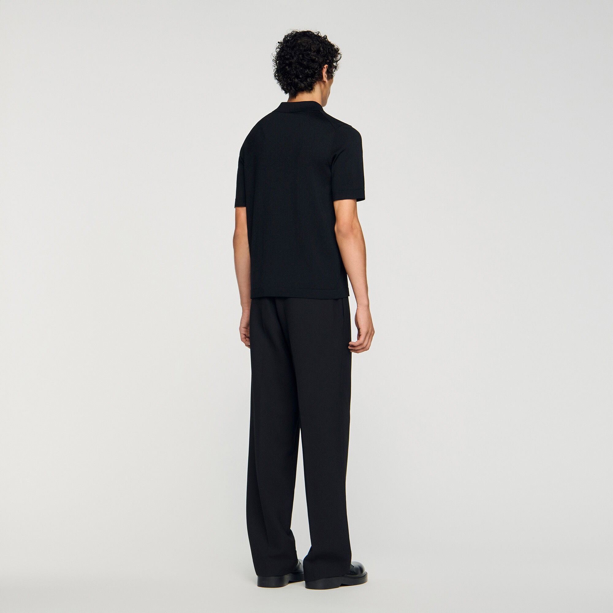 Knitted polo with zip collar