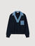 Sweater with denim details
