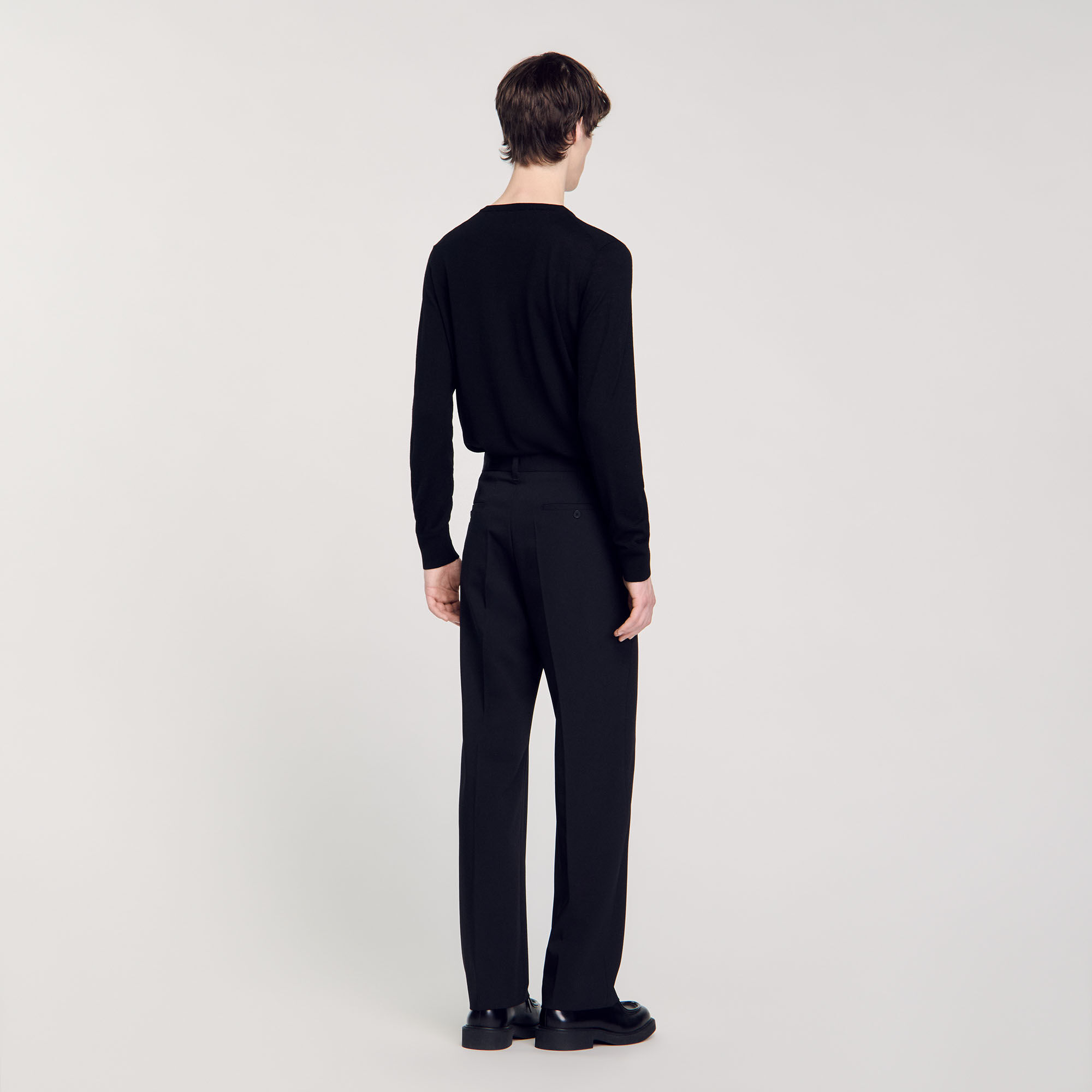 Wide-leg wool trousers