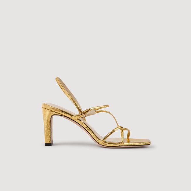 Embossed leather sandals