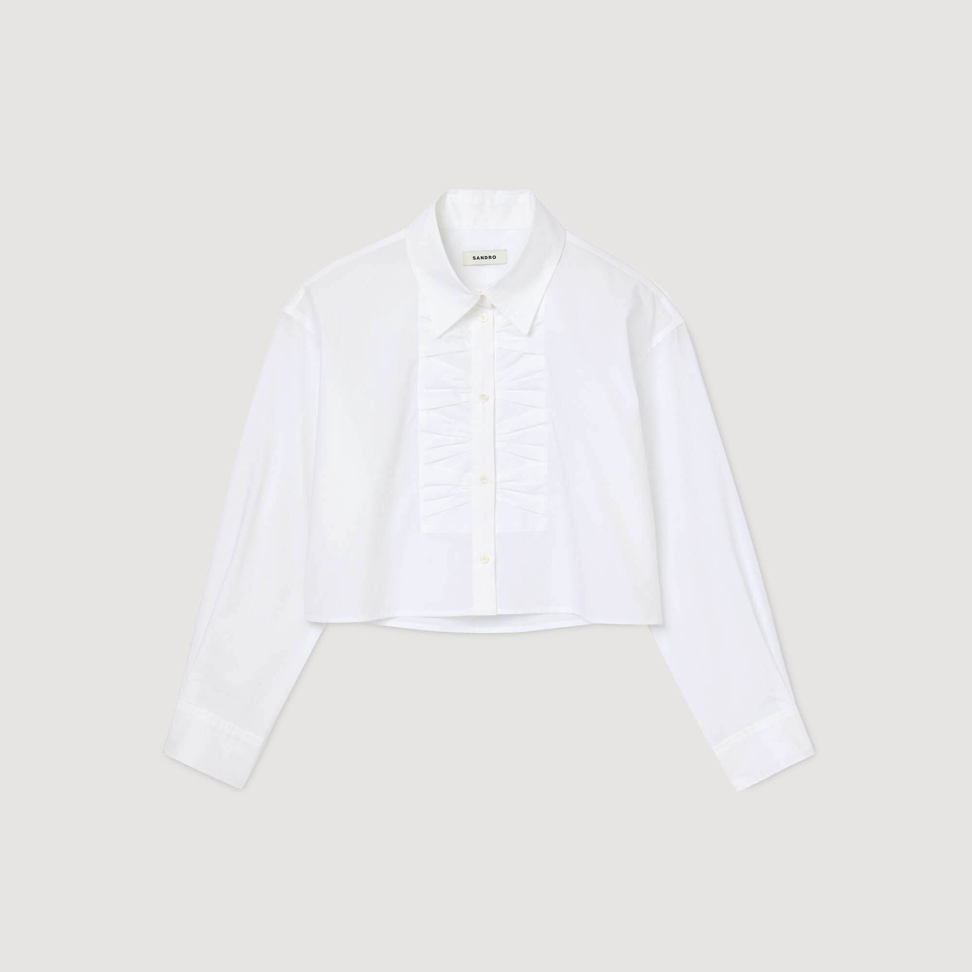 Cropped shirt with bow detail