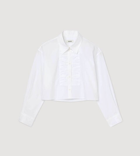 Cropped shirt with bow detail