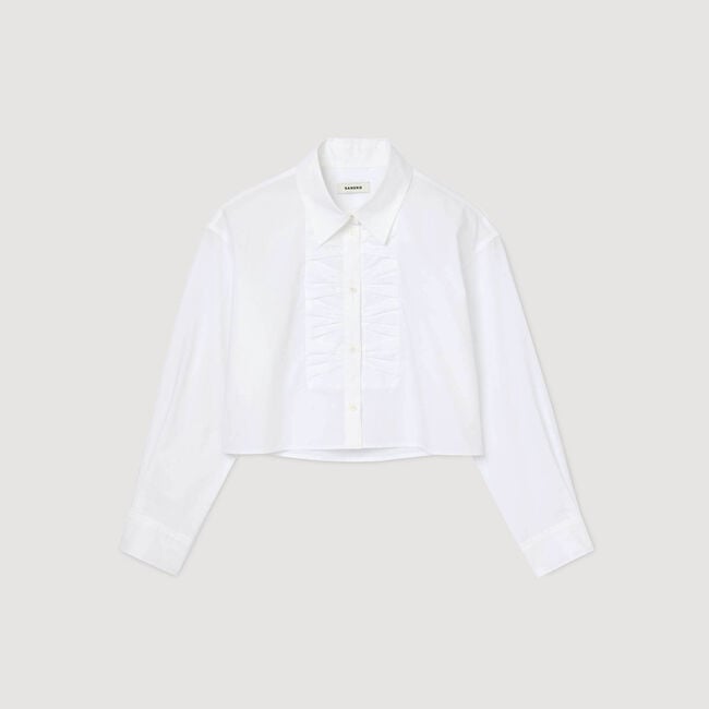 Cropped shirt with bow detail