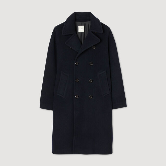 Double-breasted wool coat
