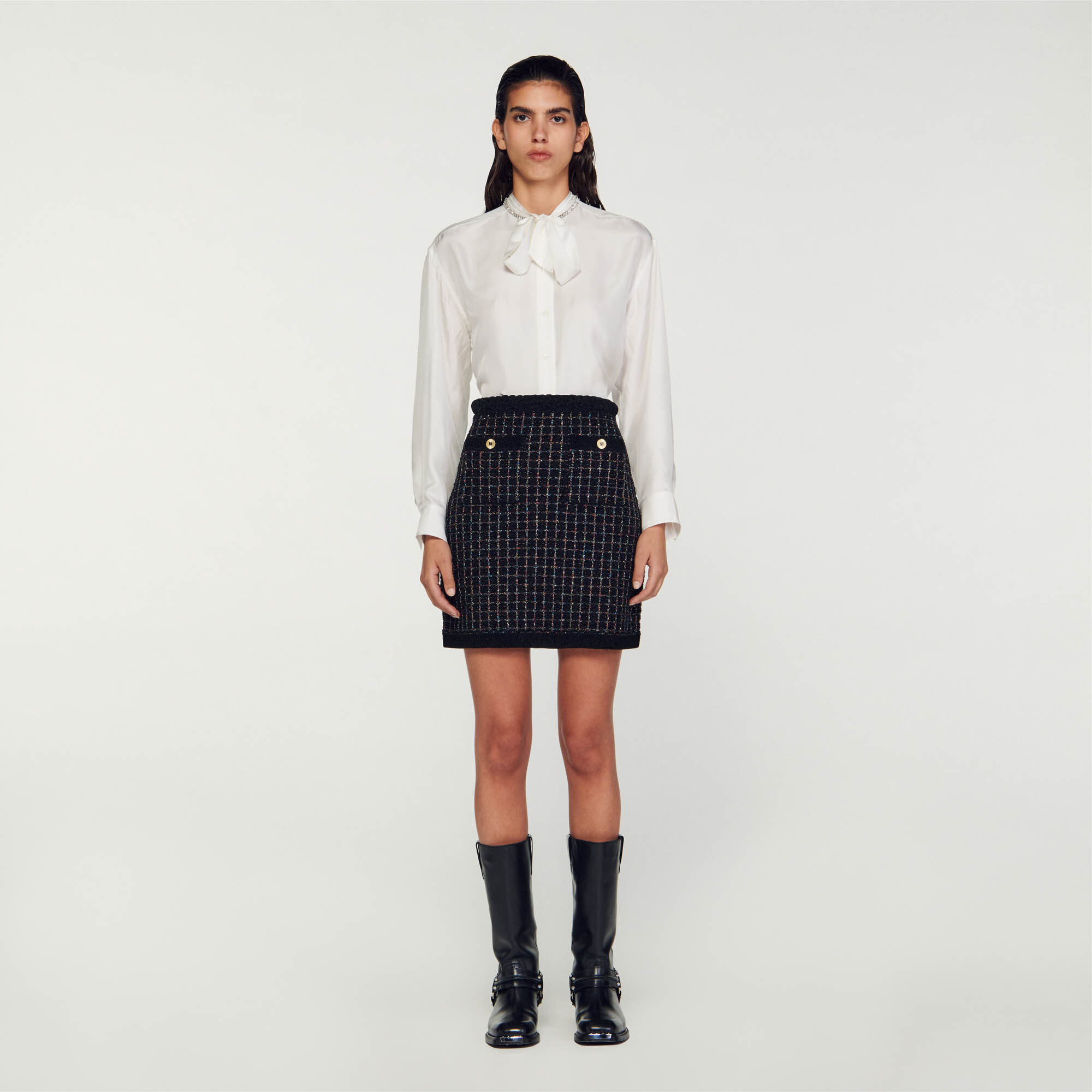 Vella Textured knit skirt - Skirts | Sandro Paris