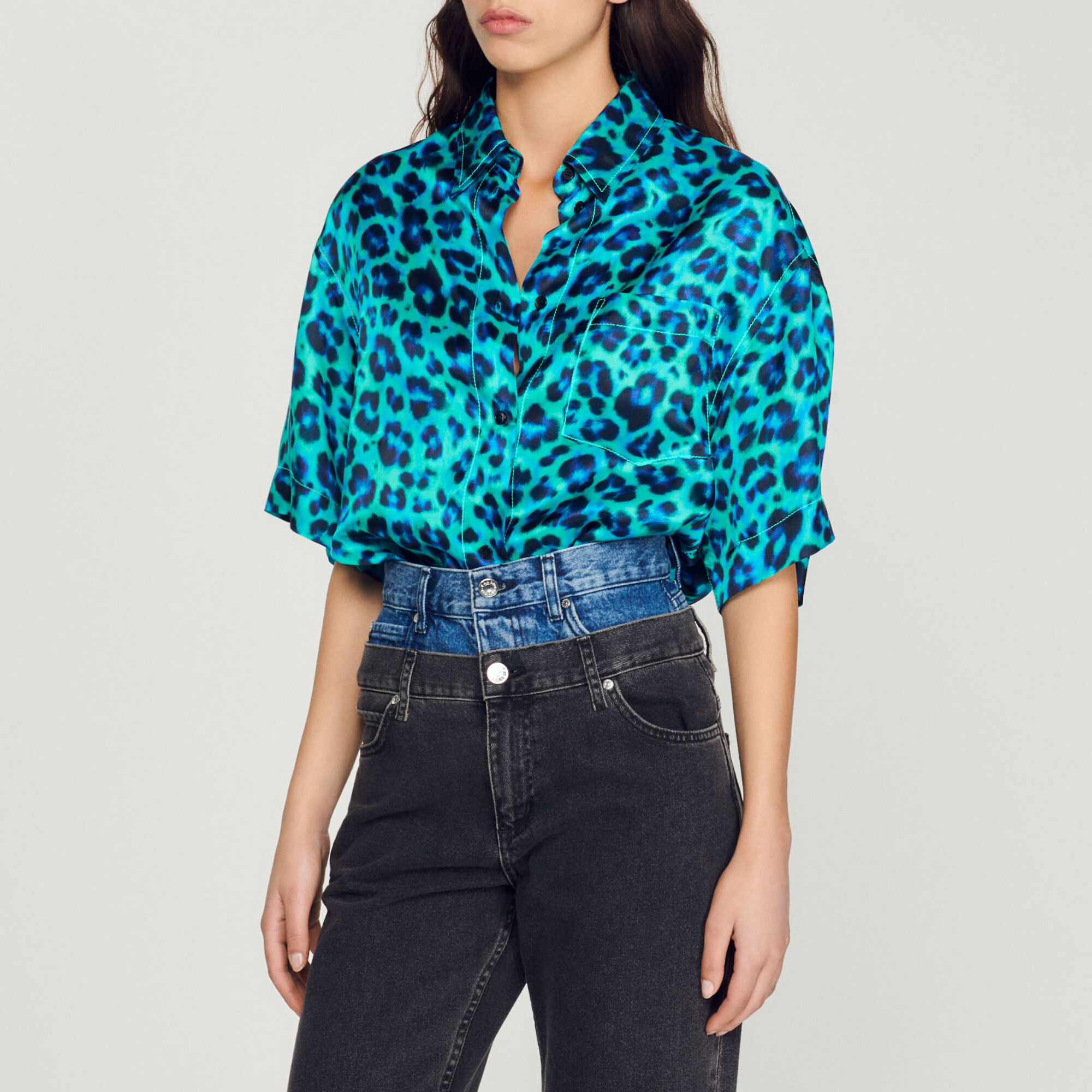 Byblos Oversized leopard shirt Spring Summer Collection Sandro