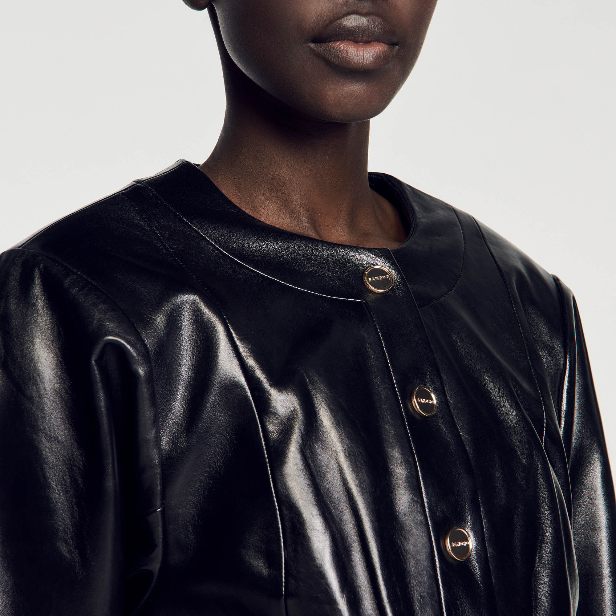 Sandro leather jacket women sale