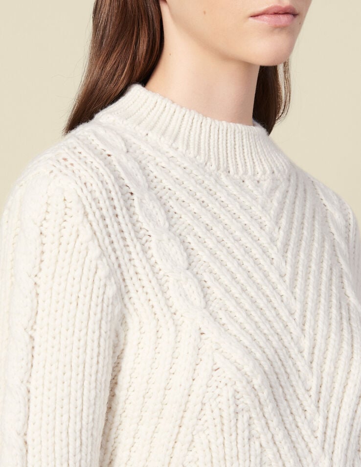 Chunky knit wool sweater : Sweaters & Cardigans color Ecru