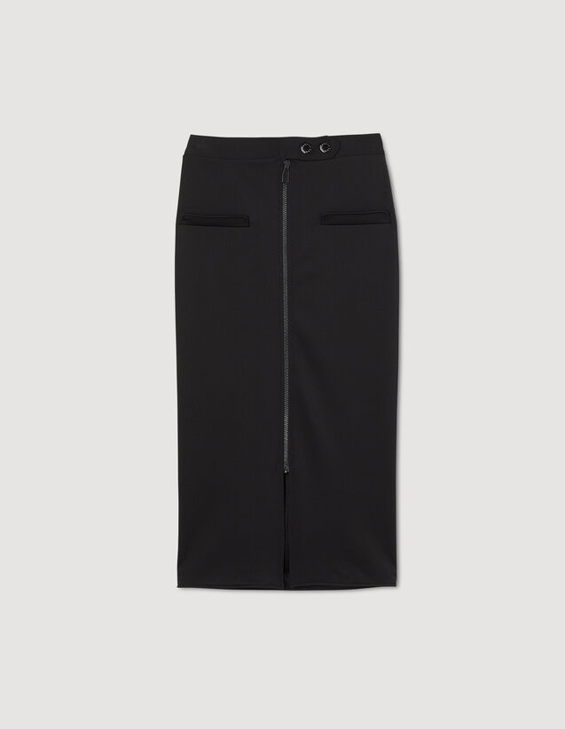 Jaya Straight-fit zip-up skirt - Skirts Paris Sandro 