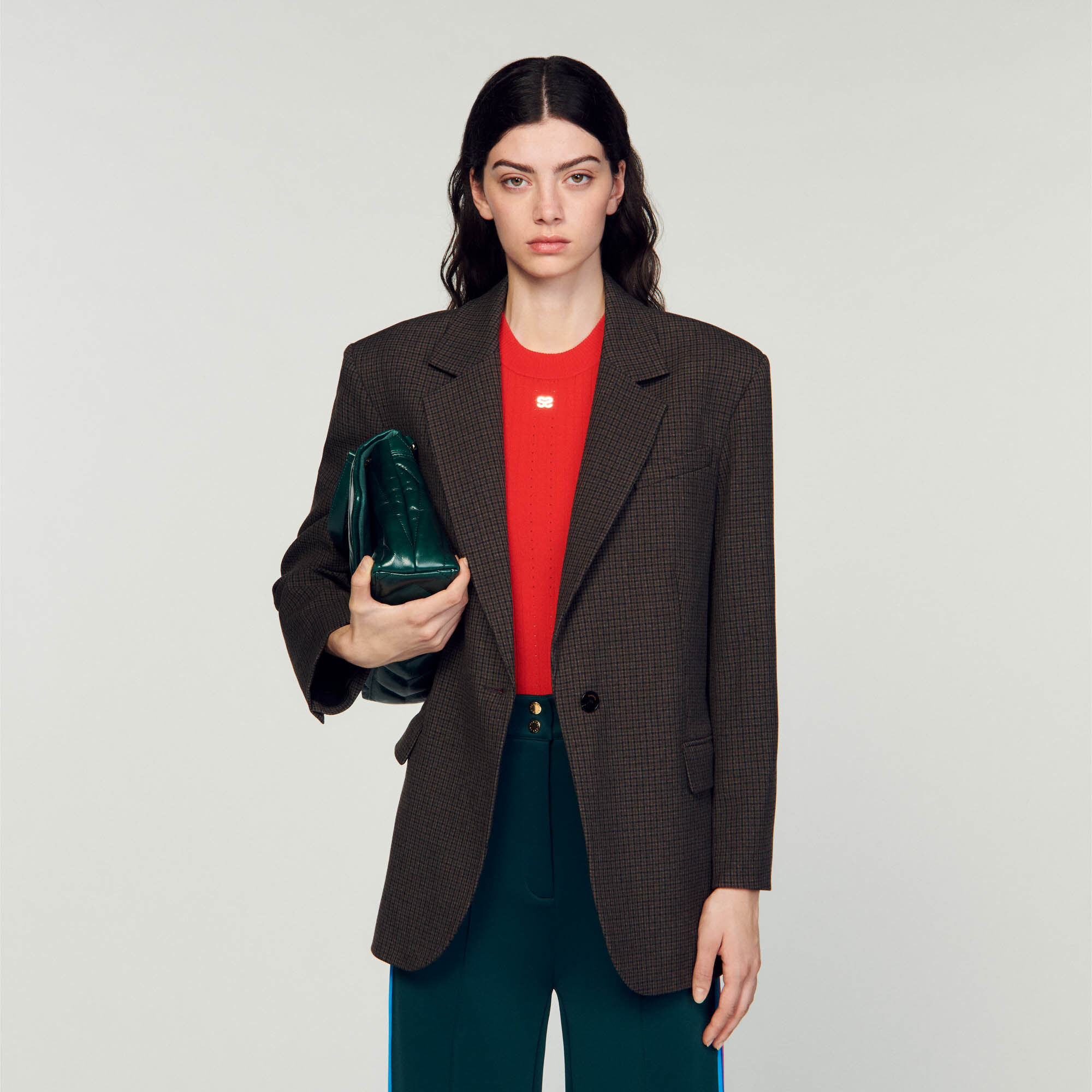 Belky Suit jacket with small checks Jackets Blazers Sandro Paris