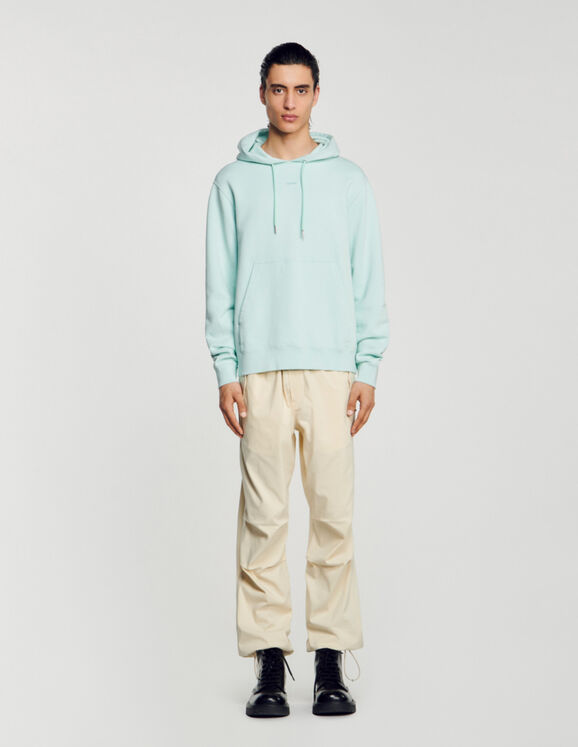 Embroidered hoodie Mint blue US_Men