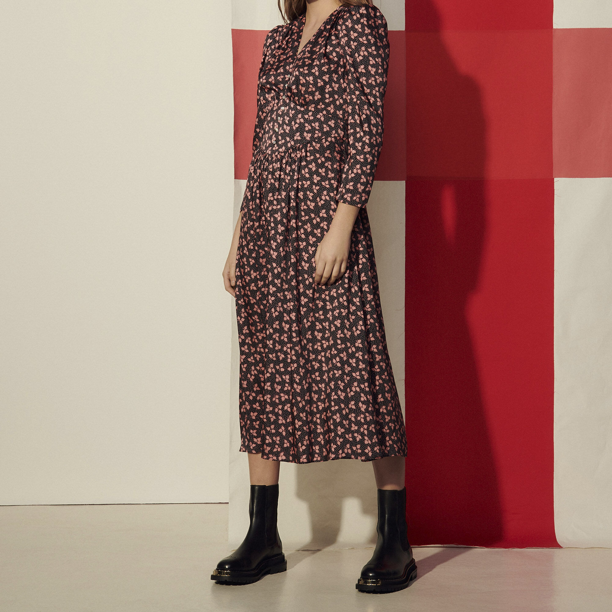Sandro printed dress clearance