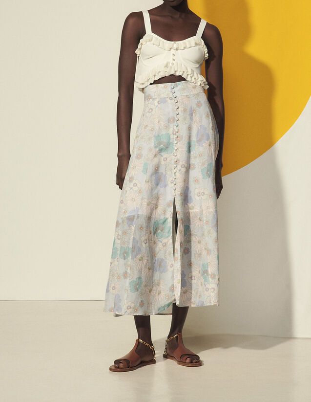 Sandro Long printed skirt. 1