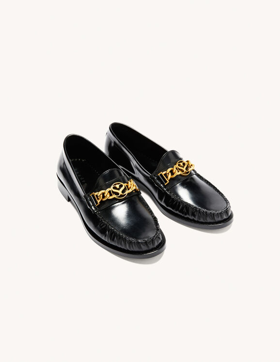 Smooth leather loafers - Loafers | Sandro Paris