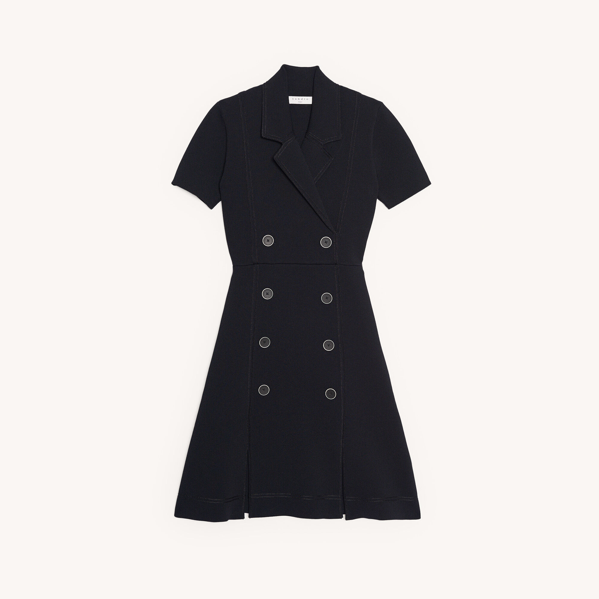 sandro black knit dress