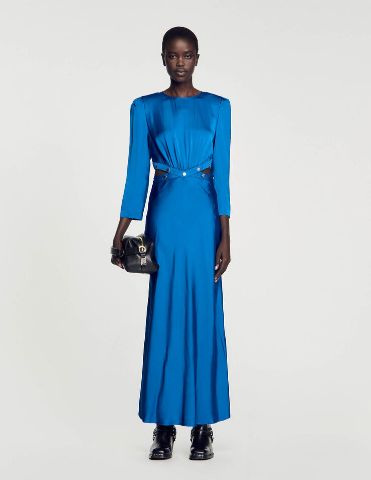 Dresses maxi - | dress Paris Sandro Satin-finish Eleganzia