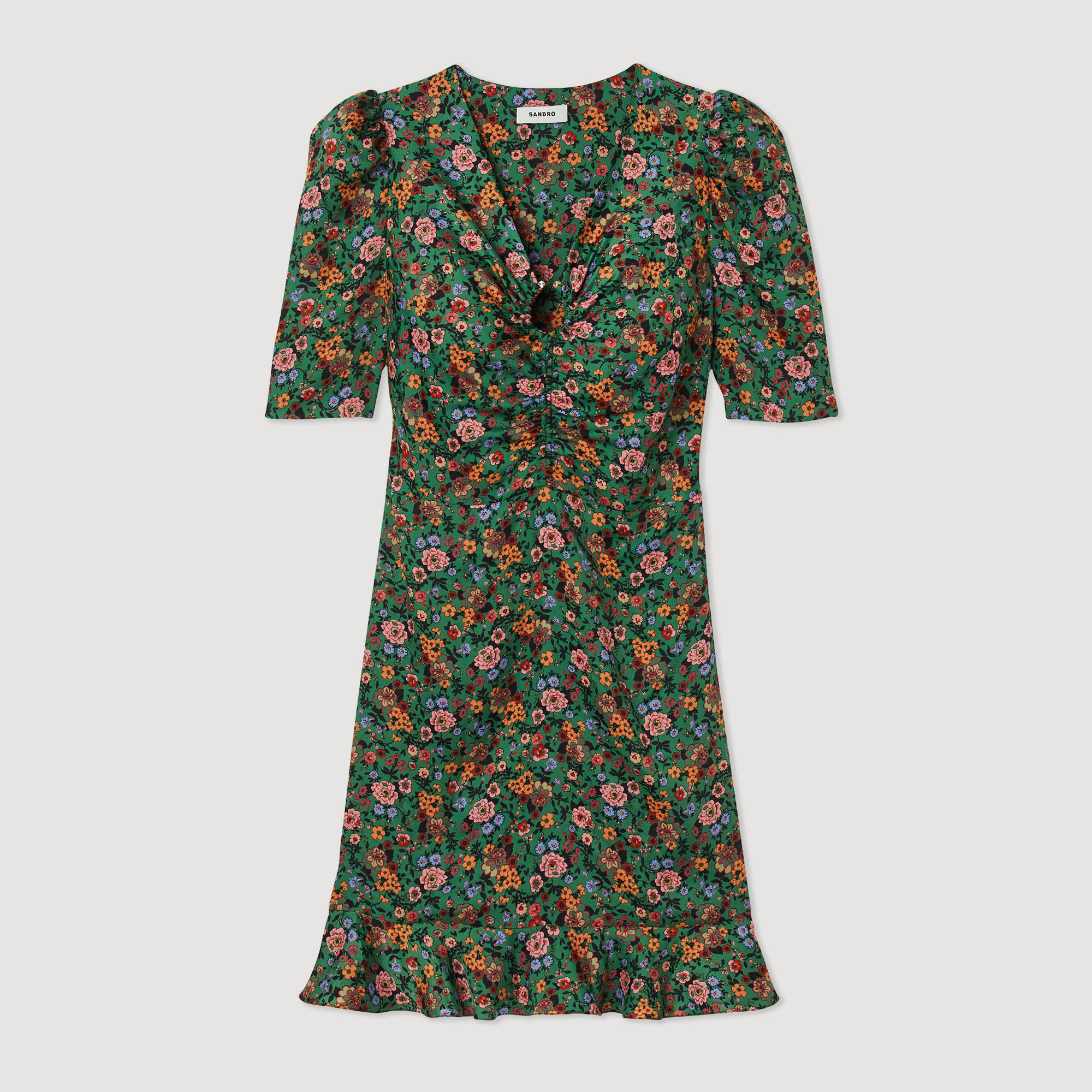 Sandro green shop floral dress
