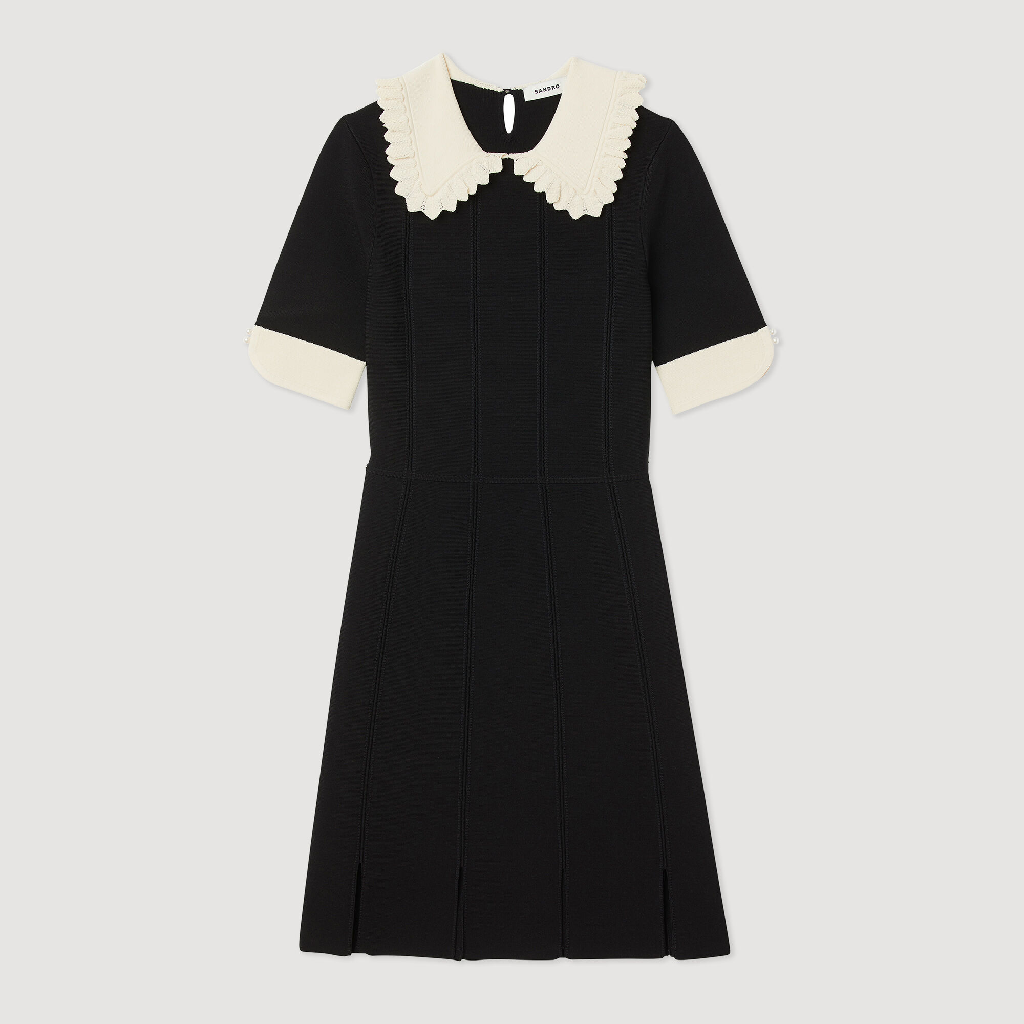 Short dress with shirt collar