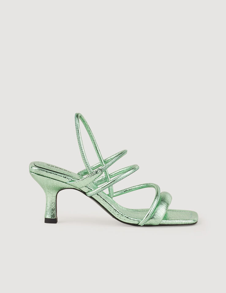 Sandro Metallic leather sandals. 2