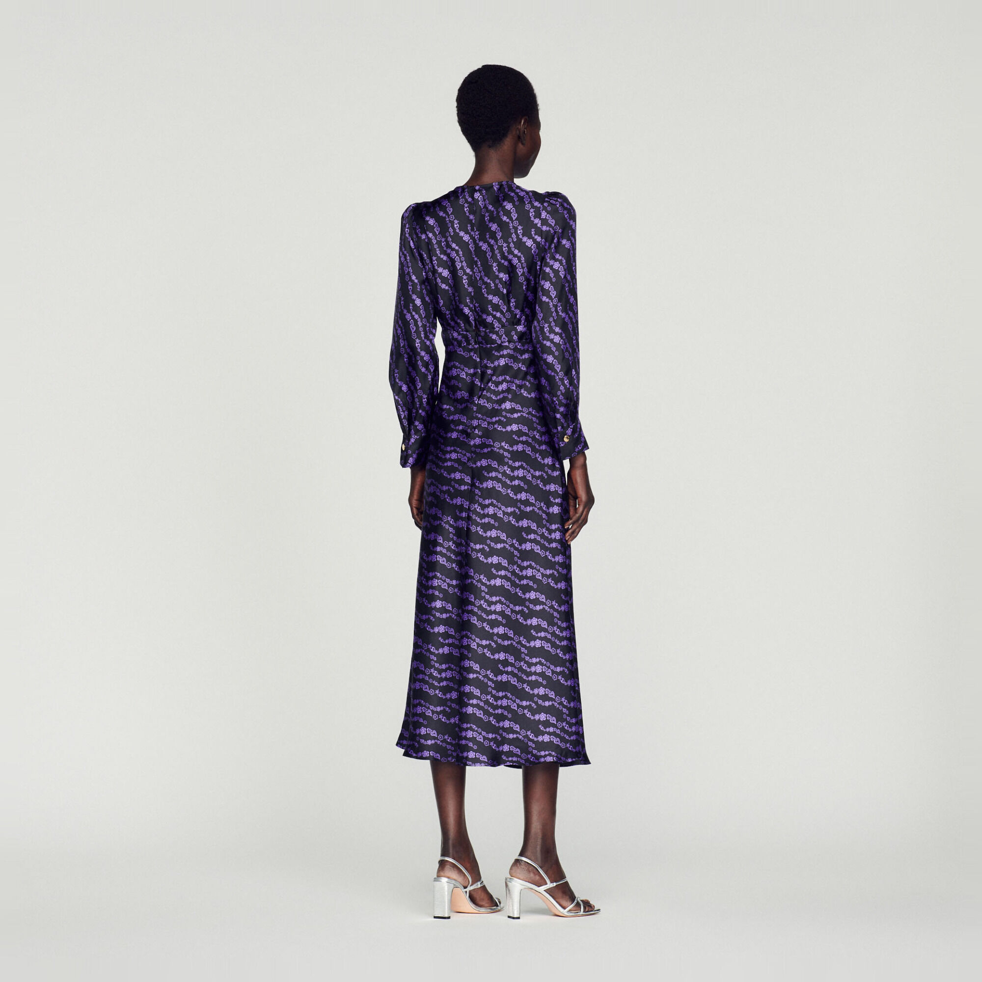 Sandro printed new arrivals flowing midi dress