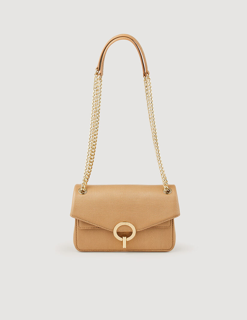 Sandro Small embossed leather Yza bag