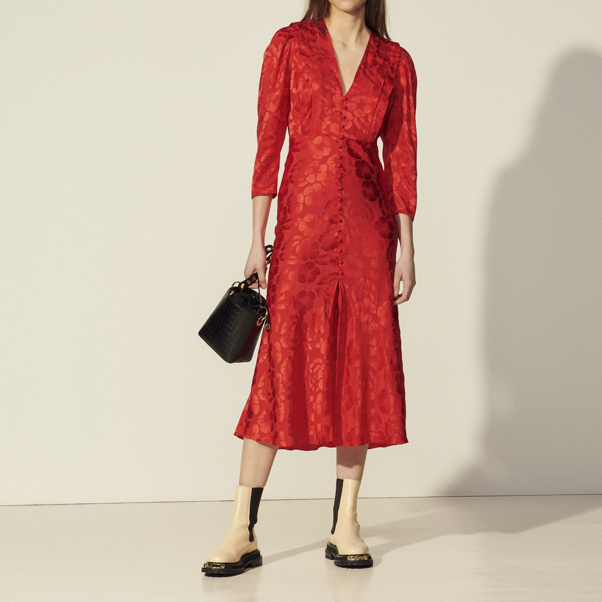 Sandro paris red dress clearance