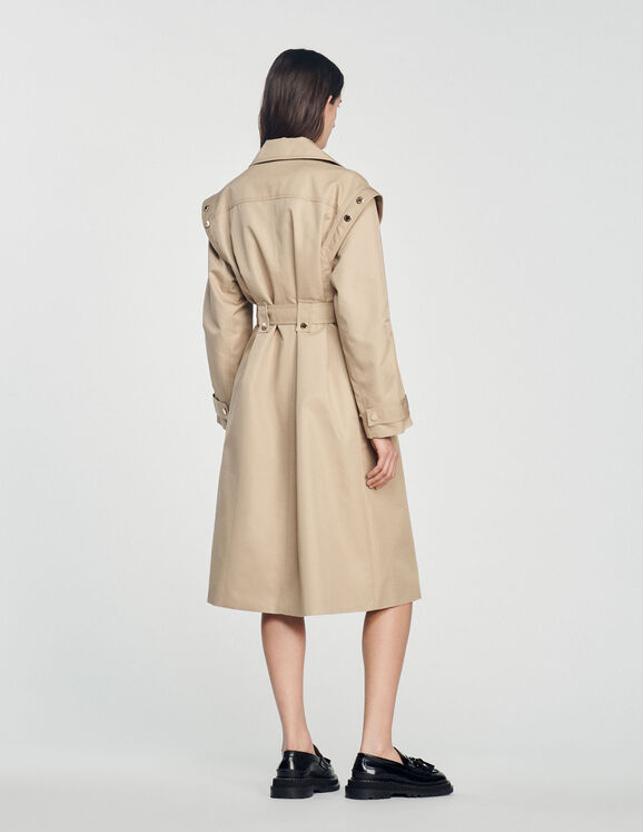 Trench coat with a wide collar | Sandro Paris