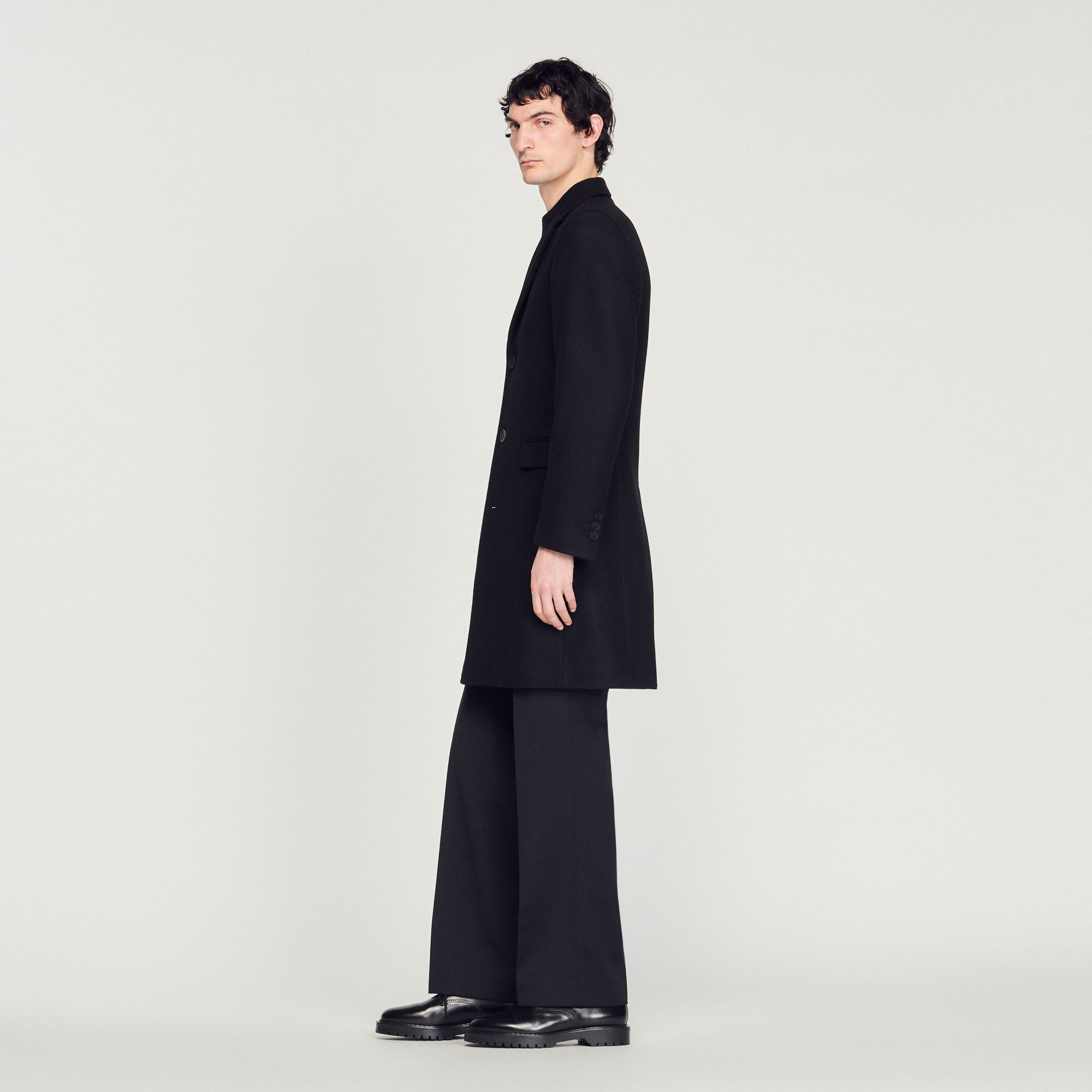 Sandro black wool coat 2025