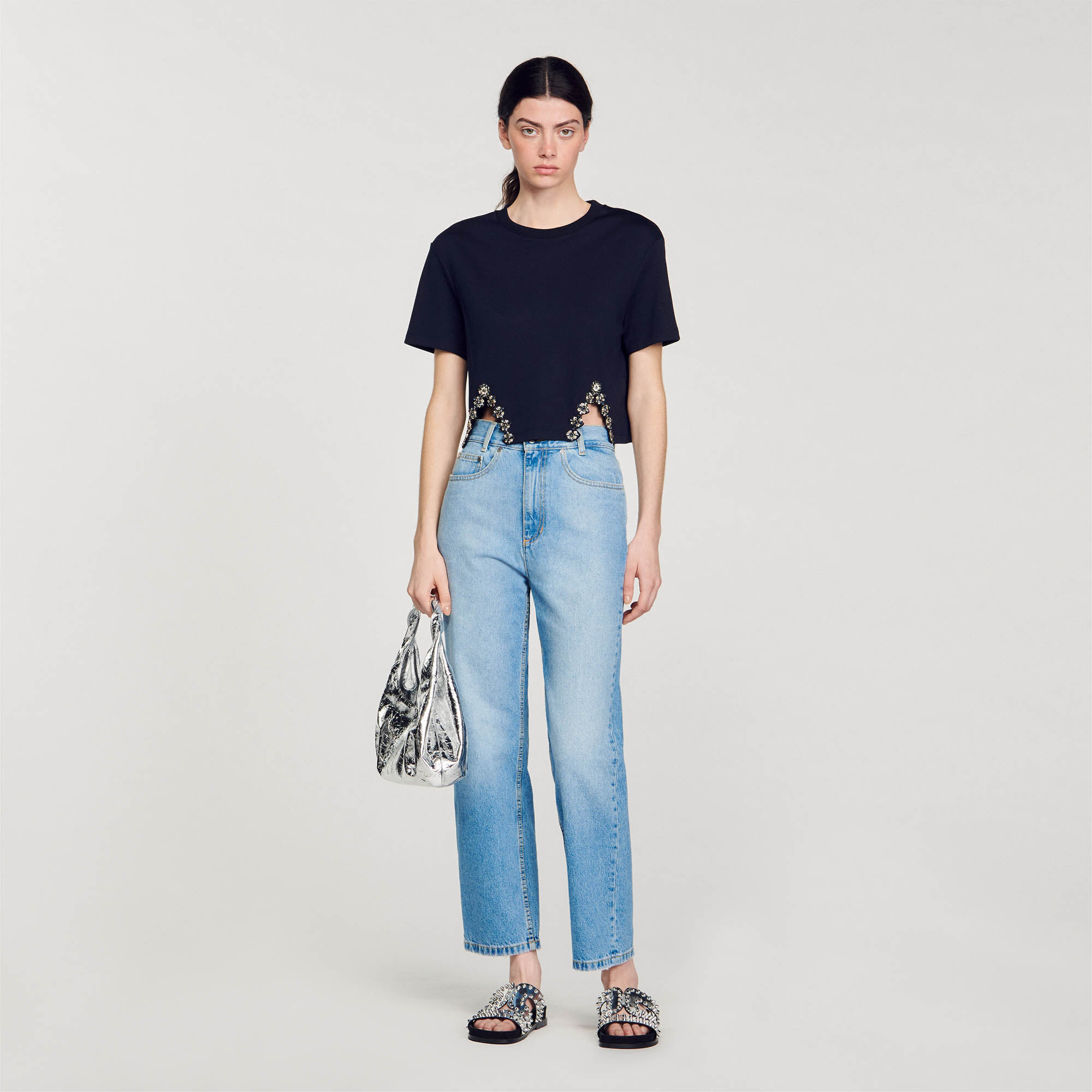 Zara cropped t top shirt