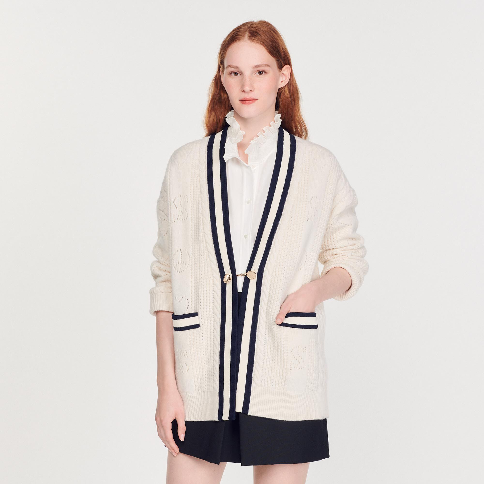 Sandro white cardigan clearance