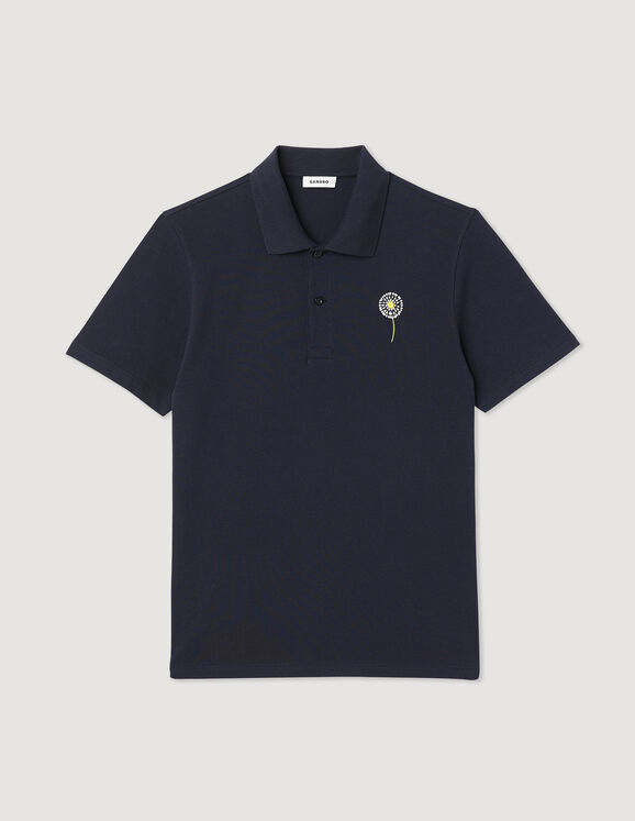 Meestal verdacht Meerdere Embroidered dandelion polo shirt - T-shirts & Polos | Sandro Paris