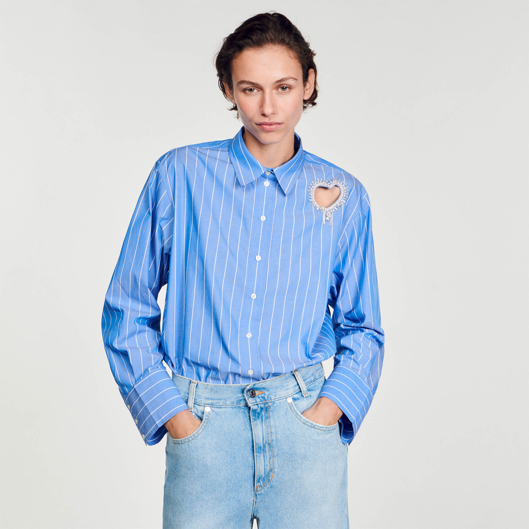Lovely Stripy shirt with rhinestone heart Tops Shirts Sandro