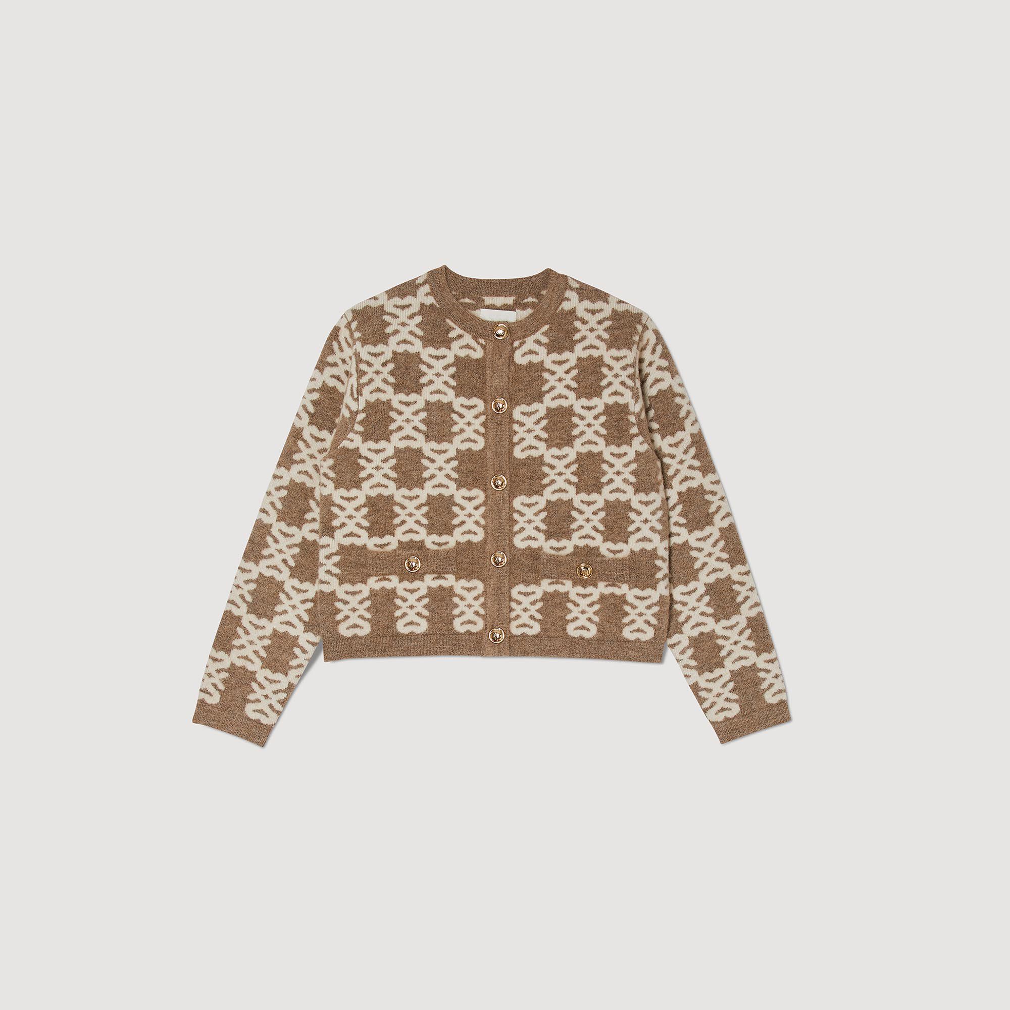 Sandro cardigan new arrivals with contrasting slogan