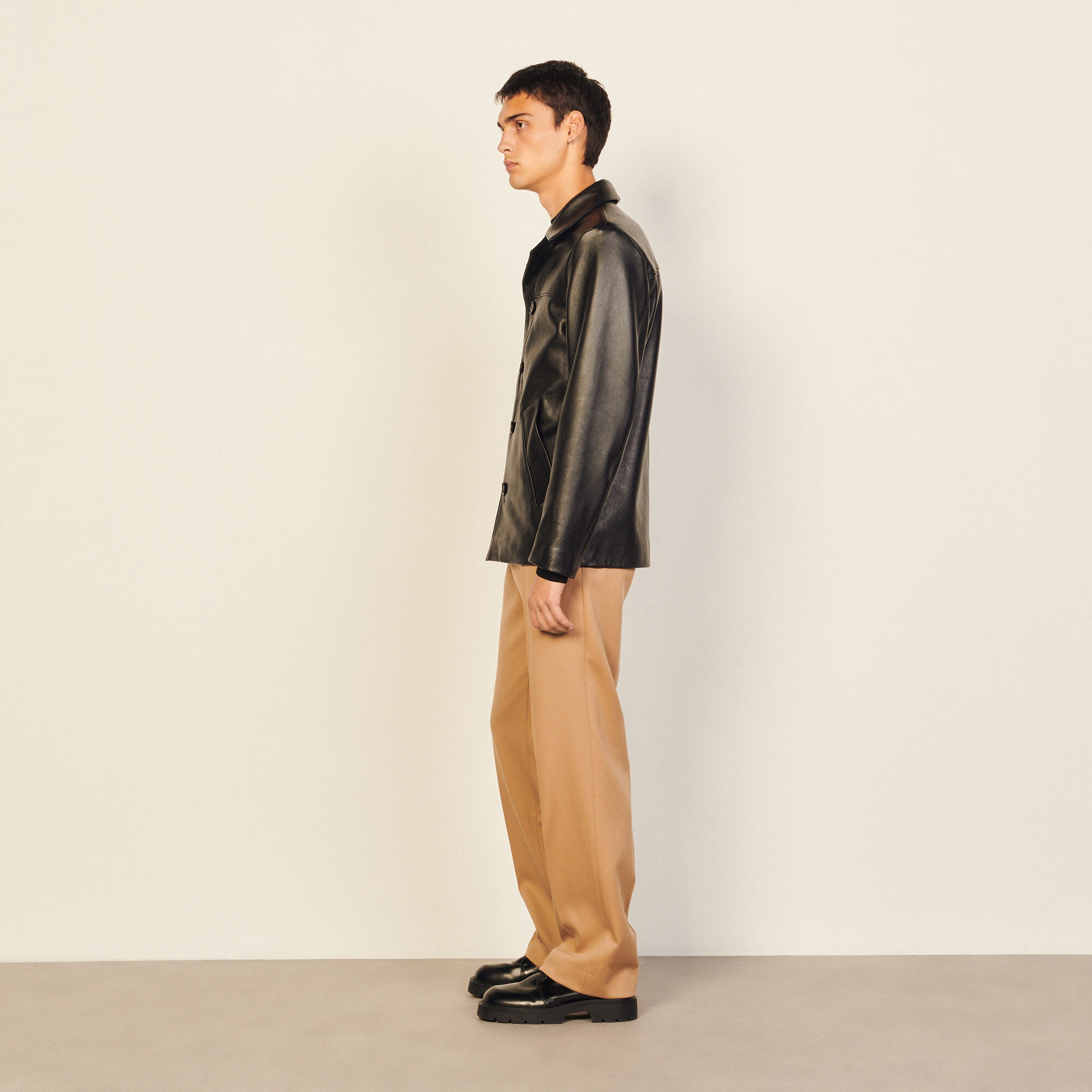 Sandro leather deals jacket mens
