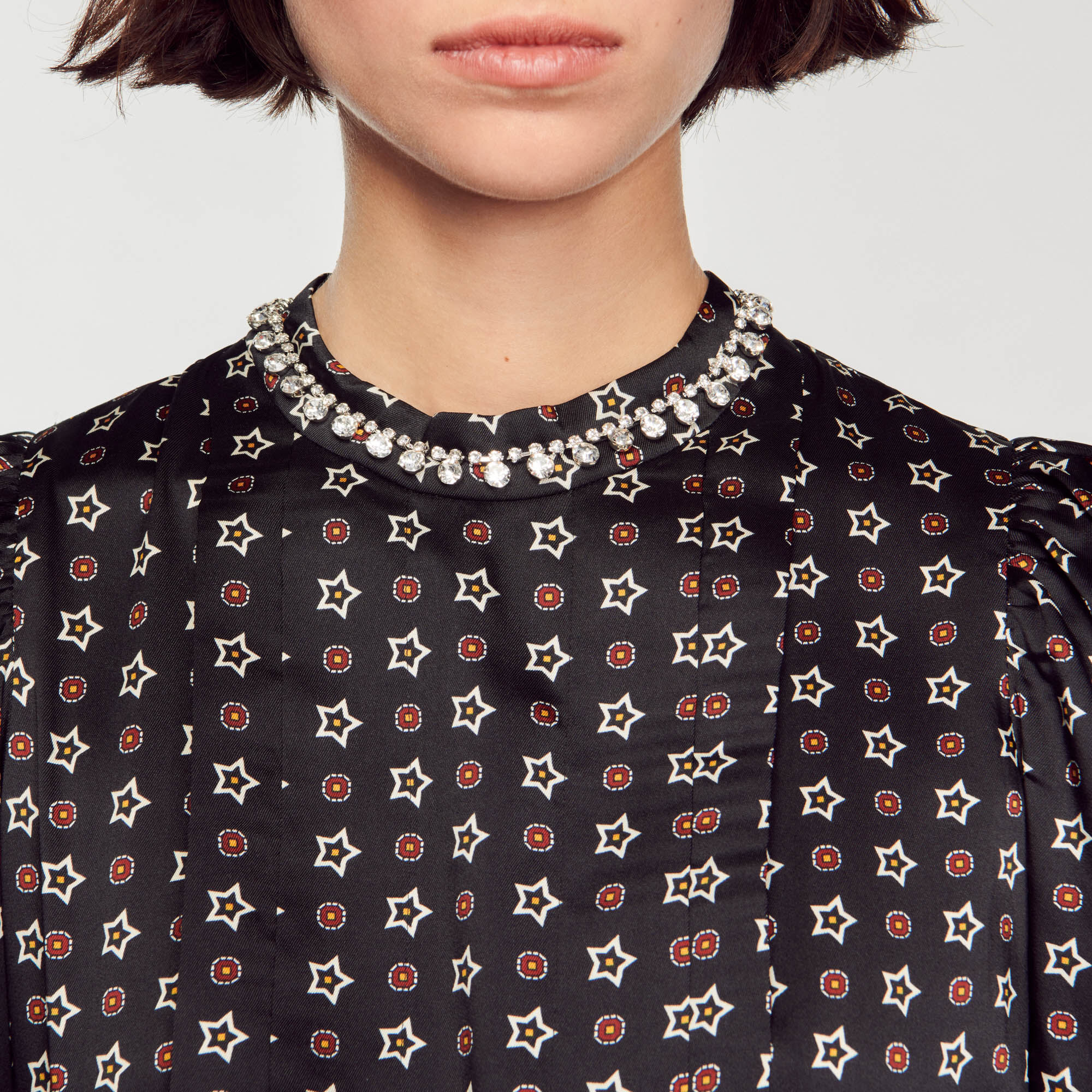 Sandro printed flowing midi sale dress