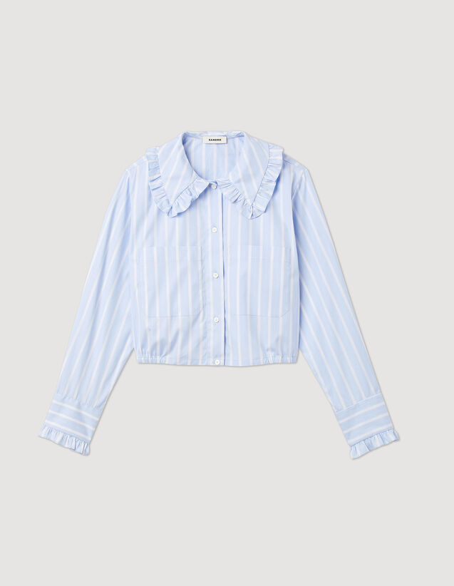 Sandro Cropped shirt with large collar. 2