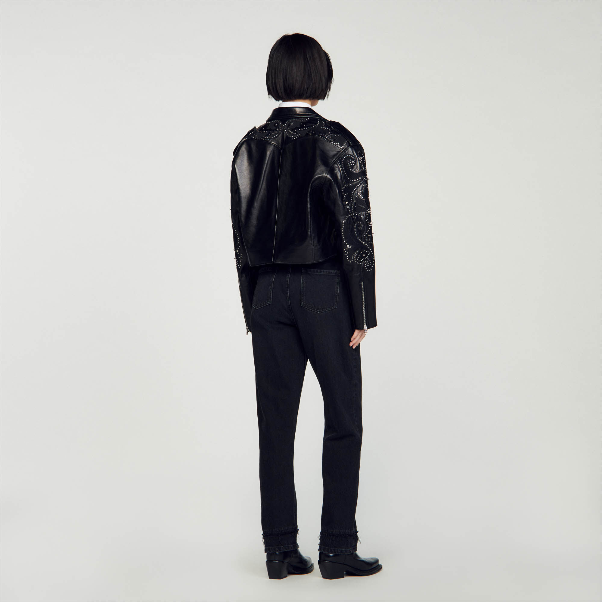 Sandro leather bomber deals