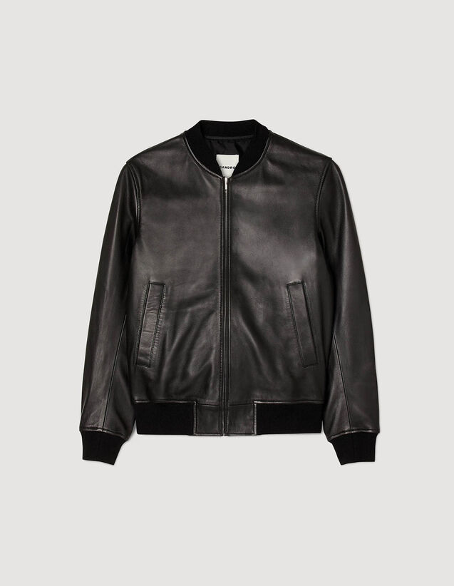 Sandro Smooth leather varsity jacket Login to add to Wish list. 2