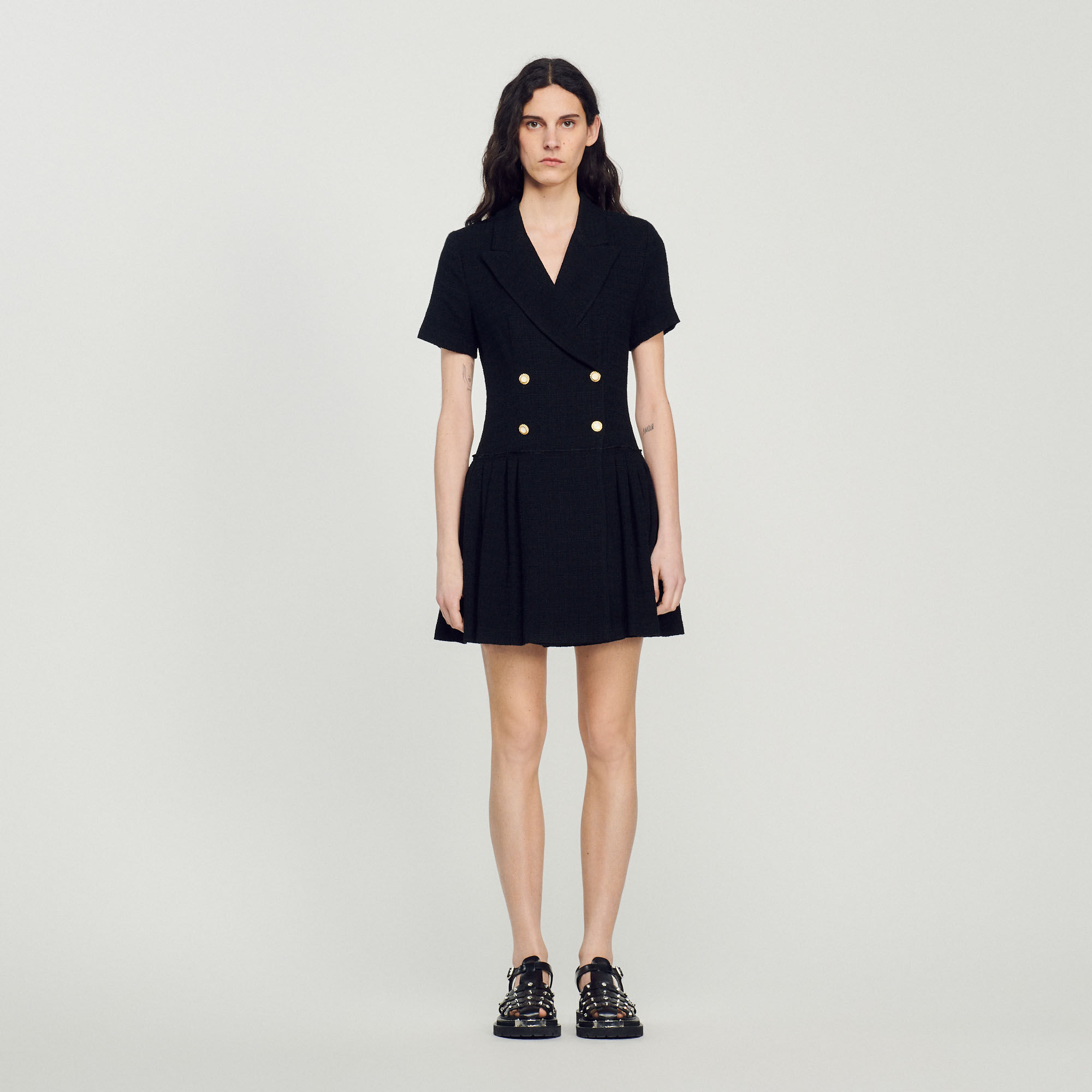 Rossa Short tweed coat dress Dresses Sandro Paris