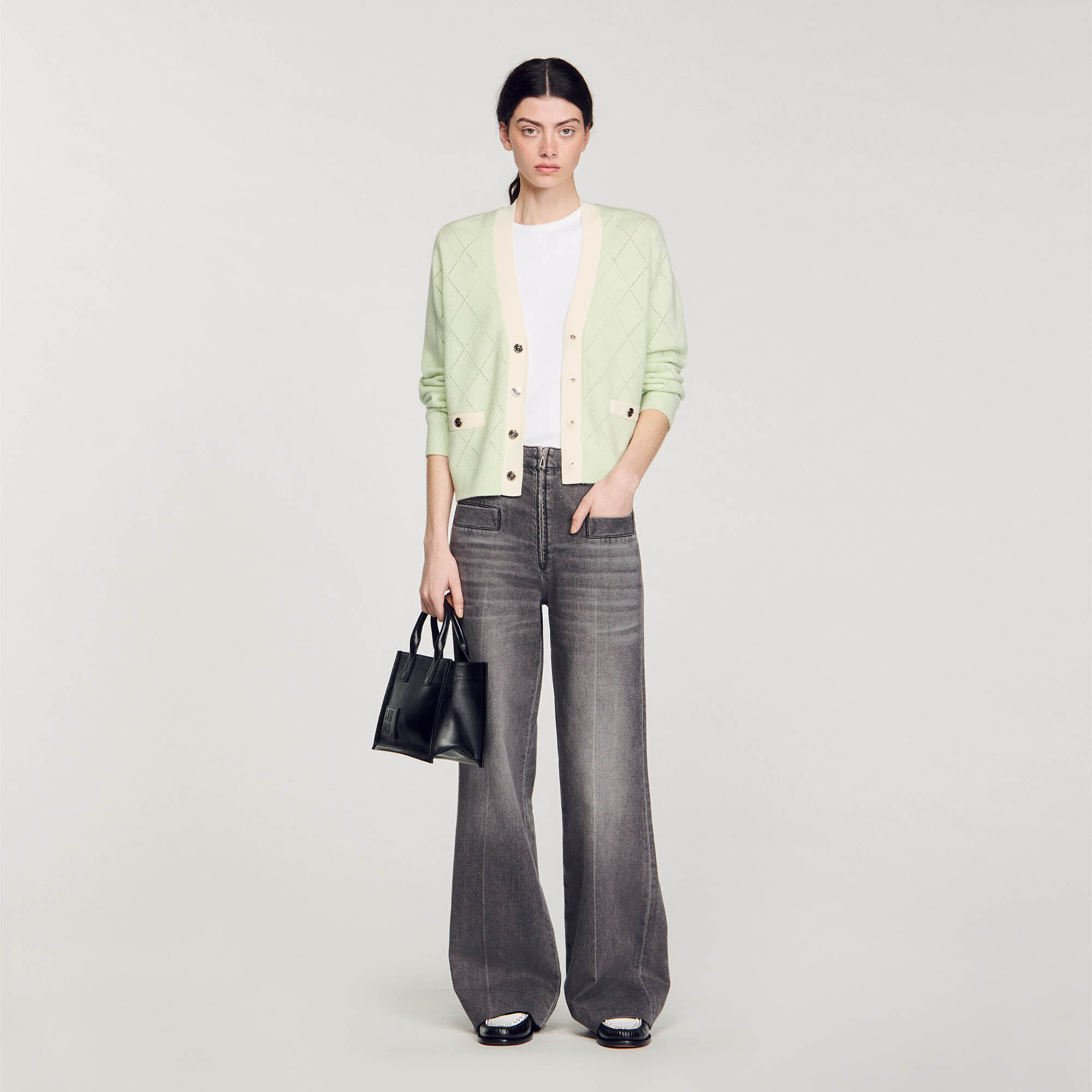Sandro long cardigan top with long sleeves