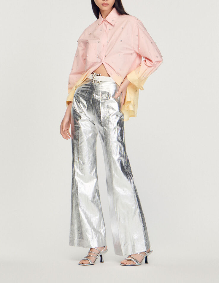 Sandro Metallic coated pants Select a size and Login to add to Wish list. 1