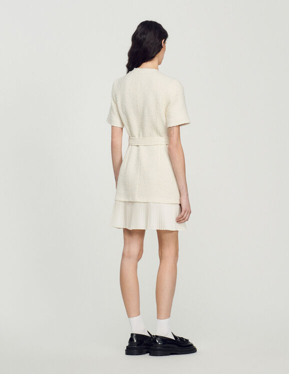 Joana Tweed-effect woolen coat dress - Dresses | Sandro Paris