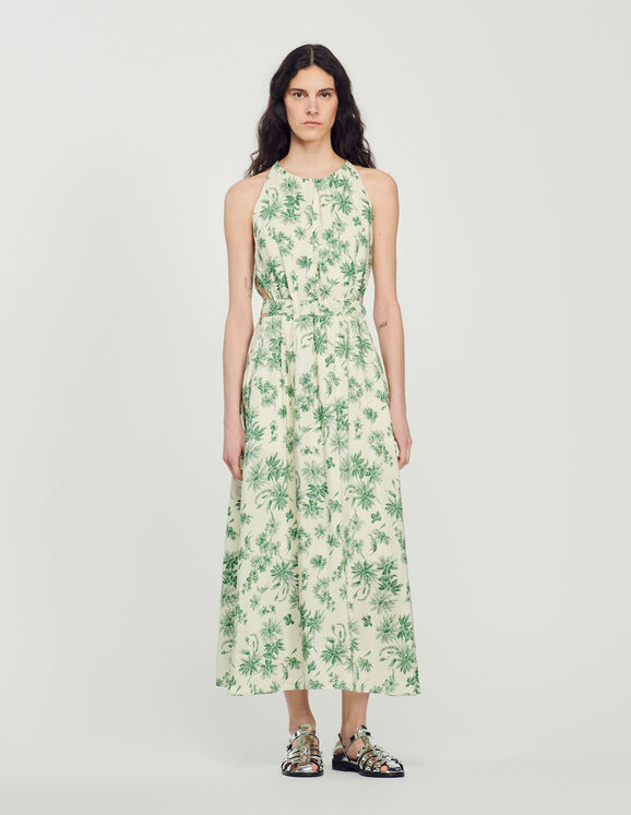Annecy Long floral dress - Dresses | Sandro Paris