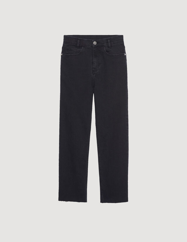 Jayn Straight-cut jeans with raw edges - Jeans | Sandro Paris