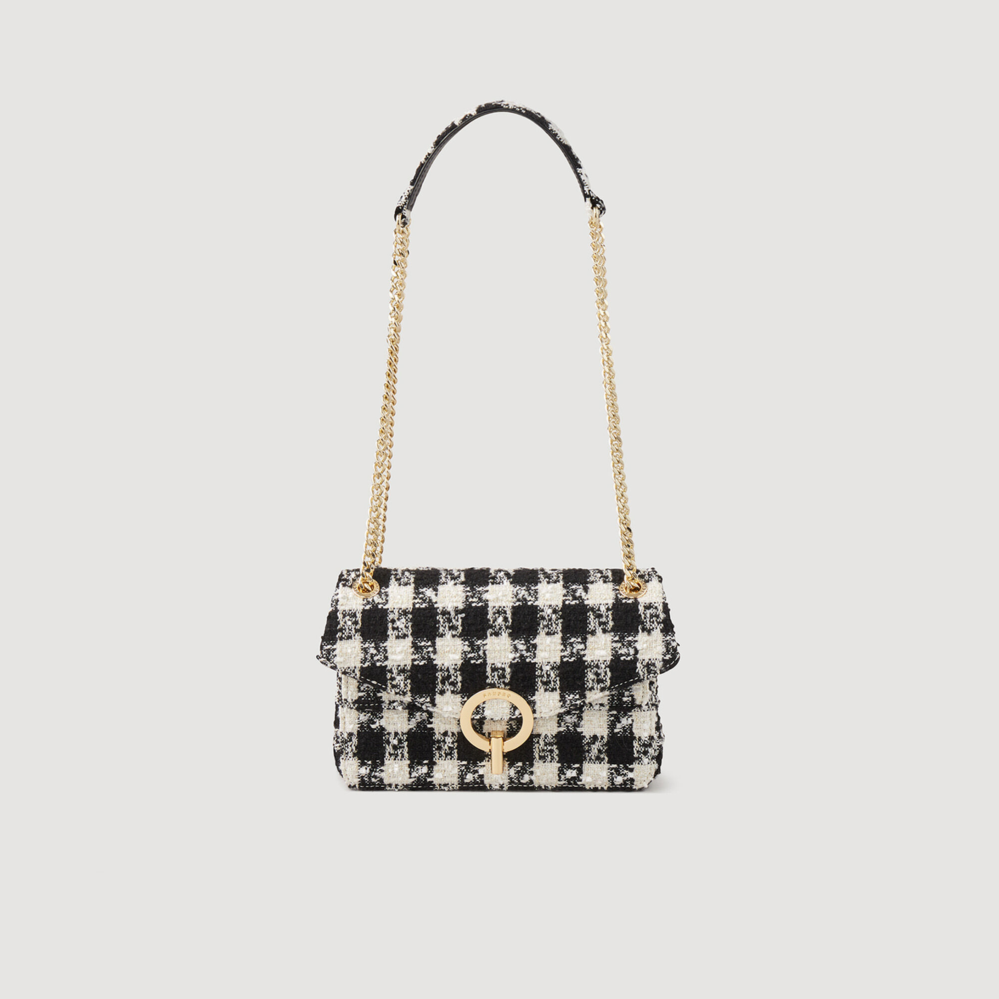 Yza bag in houndstooth tweed
