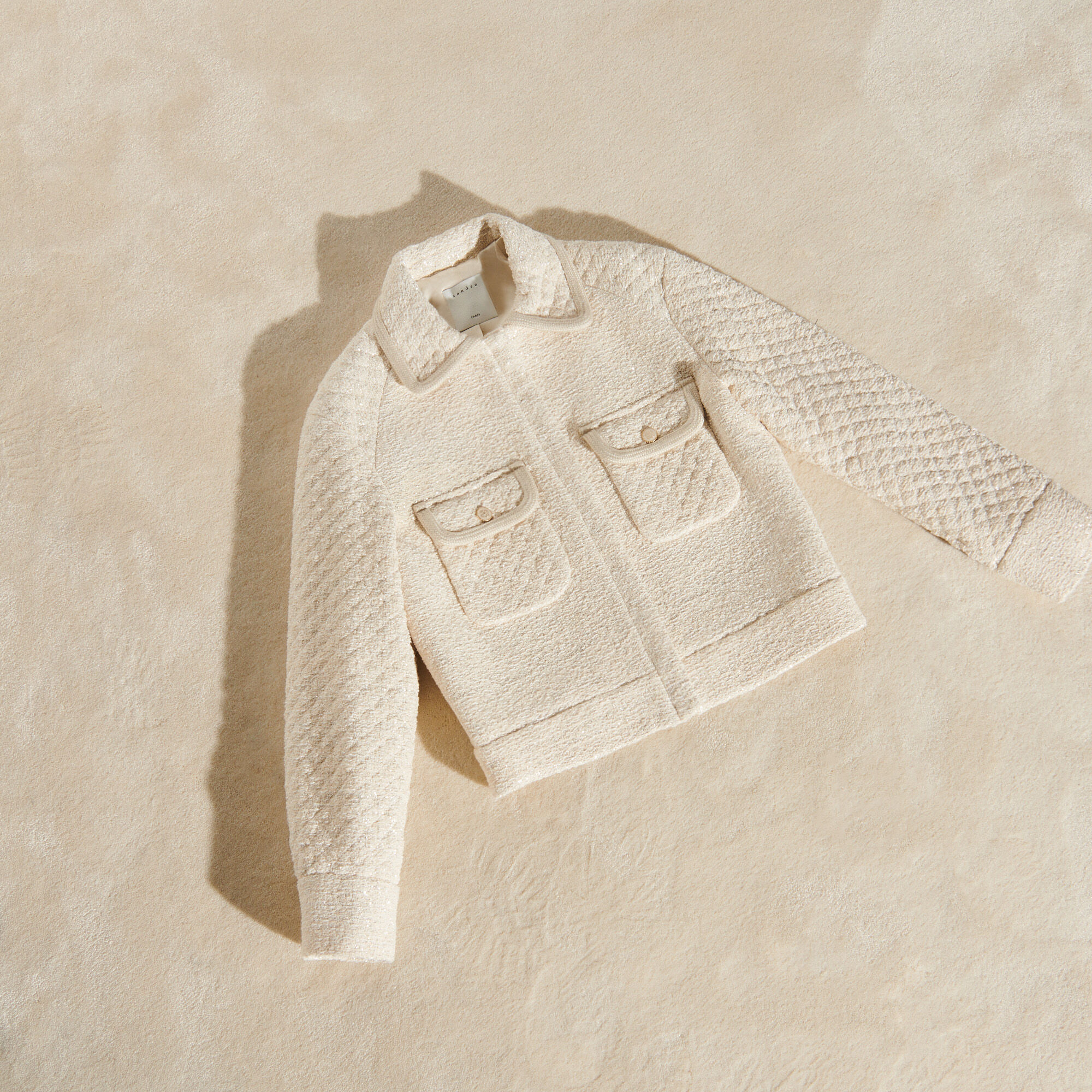 決算特価商品 Wool-Blend Jacket Tweed Fancy 毛皮/ファーコート